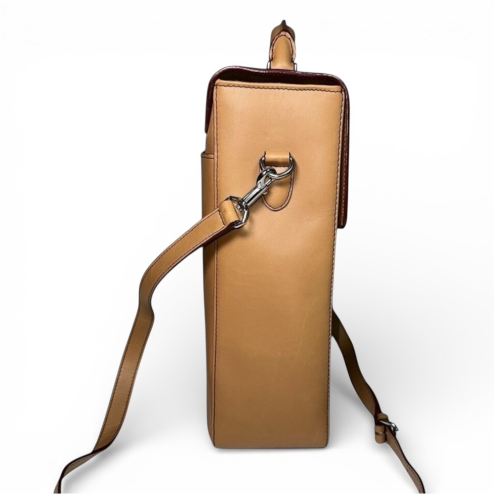 Levenger Tan Brown Leather Wine Carrier Messenger Bag – Rare – Crossbody - Picture 6 of 12